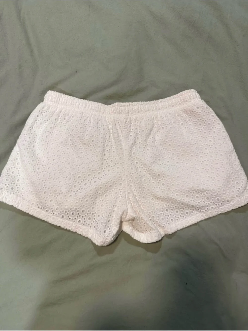 Lilly Pulitzer White Eyelet Shorts with Drawstring